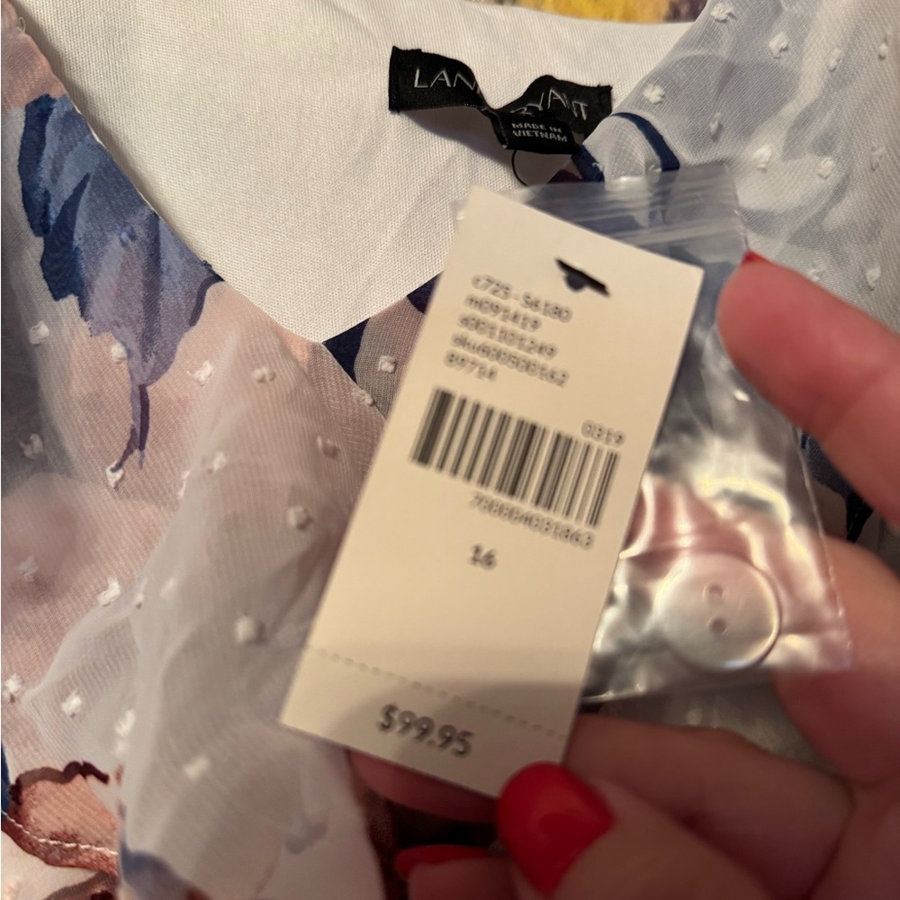 Lane Bryant Dress NWT  with Blue and Brown Floral Pattern Size 16 - Picture 8 of 11
